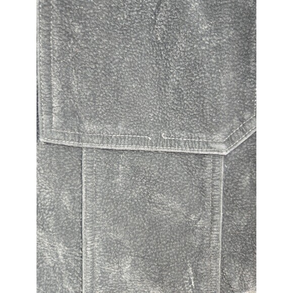 Vintage M+FFATT 2 Piece Suit Set Black Faux Suede Jacket Carpenter Pants XL Y2K - Picture 10 of 12